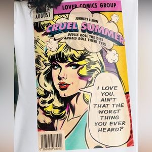 Taylor Swift Vintage Comic Print Crop Top